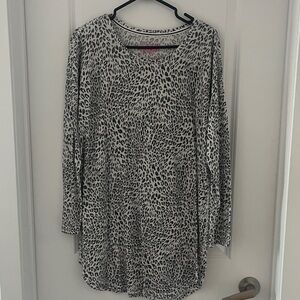 Victorias Secret Leopard Print Long Sleeve Nightgown